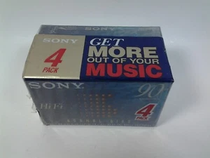 Sony 4 Pack HiFi Type I Normal Bias Blank Audio Cassette Tapes 90 Minutes - Picture 1 of 3
