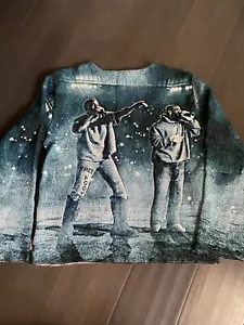 Kanye West Drake Custom Embroidered Tapestry Sweater Size Large - Picture 1 of 2