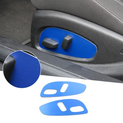 2*Seat Adjustment Switch Button Panel Trim Cover for Chevrolet Camaro 2017+ Blue - Image 1 of 4