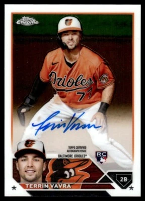 2023 Topps Chrome Update Autographs Terrin Vavra Rookie Auto Baltimore Orioles - Image 1 of 2