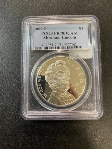 2009 P PROOF LINCOLN COMMEMORATIVE DOLLAR PCGS PR-70 DCAM - CERTIFIED SLAB - $1 Cover