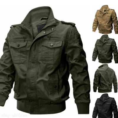 Tactical Men's Military Cargo Jacket Cotton Coat Army Winter Bomber Jacket Man - Image 1 of 4