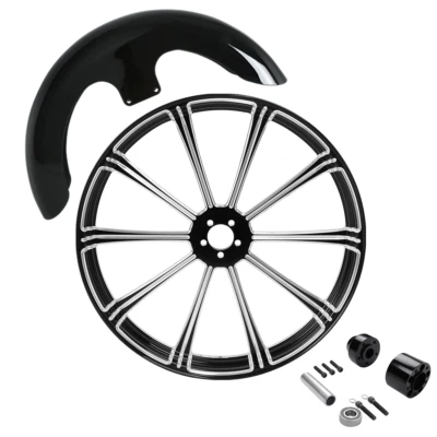 23'' Front Wheel Rim Hub Single Disc &Fender Fit For Harley Electra Glide 08-Up - Изображение 1 из 4