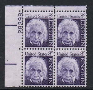 ALLY'S US Plate Block Scott #1285 8c Albert Einstein MNH - F/VF [STK] - Picture 1 of 1