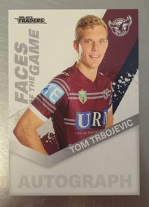 2018 NRL Traders Faces of the Game Tom Trbojevic Card FG23/64 Manly Sea Eagles - Picture 1 of 2
