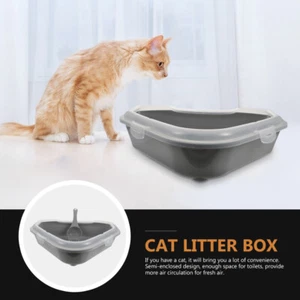Dreieck halbgeschlossene Katze Wurf Box Große spritzwasserfeste Katze Toilette - Bild 1 von 12