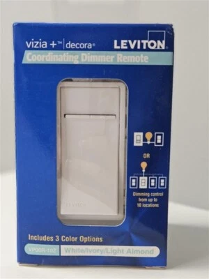 Leviton VP00R-10Z Coordinating Dimmer Remote, Vizia RF+, White/Ivory/Lt. Almond - Image 1 of 3