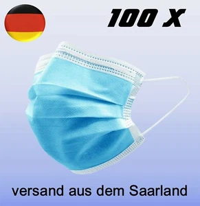 Mund Nasen Schutz 3 lagig OP Maske m. Gummiband 100Stück - 35,-Euro - Bild 1 von 7