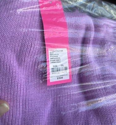 Lilly Pulitzer CHRISTIN SUÉTER FUERA DEL HOMBRO Lavanda Cosmos XXL NUEVO CON ETIQUETAS - ¡Lindo! Foto 1 de 4