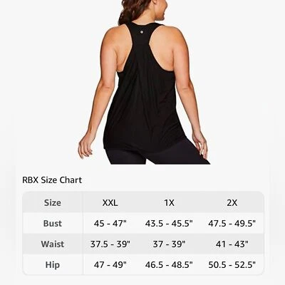 Camiseta sin mangas RBX Active para mujer talla grande relajada moda entrenamiento yoga 2X Foto 1 de 4