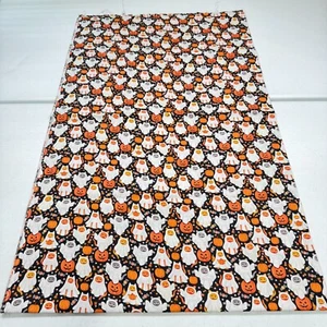 fabric halloween cats pumpkins black orange cotton 45x73 2 yards - Picture 1 of 7