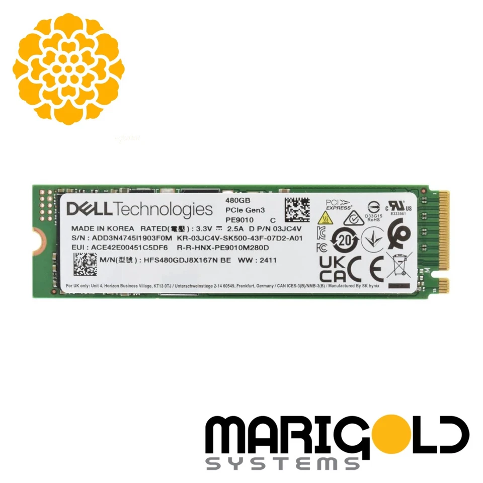 Dell 480G NVME M.2 GEN3 SSD BOSS CARD 3JC4V 03JC4V - Image 1 of 1