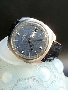 Vintage Men’s 1960's CONSUL Day & Date Automatic S.S. With Amazing Blue Dial ! - Picture 1 of 7