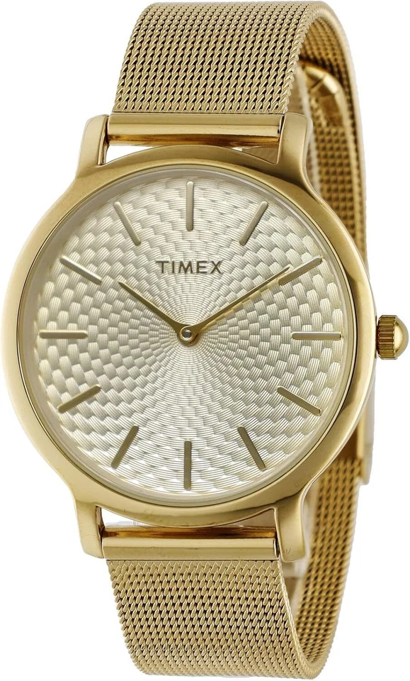 Timex 34mm Gold Mesh Bracelet/gold Dial TW2R36100 Watch - 19 off