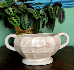 VINTAGE POTTERY MANTEL VASE APRICOT COLOUR ART DECO CONSTANCE SPRY MADE in ENG - Picture 1 of 9