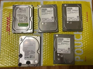 Lot of 5 Mixed Brands 1 TB --2TB 3.5" SATA III Desktop Hard Drive TESTED GOOD - Picture 1 of 5