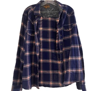 Franela abotonada Jachs Girlfriend para mujer X-Large azul con rayas rosas - Imagen 1 de 12