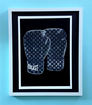 DEATH NYC Firmado Grandes 16x20 pulgadas Enmarcado Certificado de Autenticidad GUANTES DE BOXEO EVERLAST LV PopArt #1 Foto 1 de 4