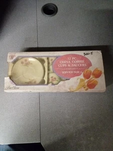 Fine China 12 Pieces China Cups & Saucers Service for 6 - Picture 1 of 1