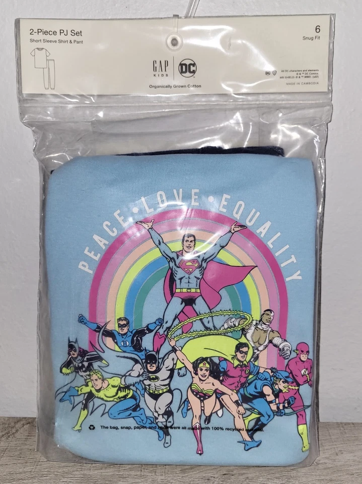 GAP Niños DC Comics Superhéroes Niñas 2 Piezas Camiseta y Pantalones Pijama Conjunto 6 Nuevo con Etiquetas Foto 1 de 4