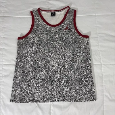 Camiseta sin mangas Air Jordan Jumpan para hombre talla grande blanca negra con estampado de elefante Foto 1 de 4