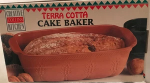 Vintage Terra Cotta Cake Baker Glazed Oven Microwave Safe Dishwasher Safe - Picture 1 of 7