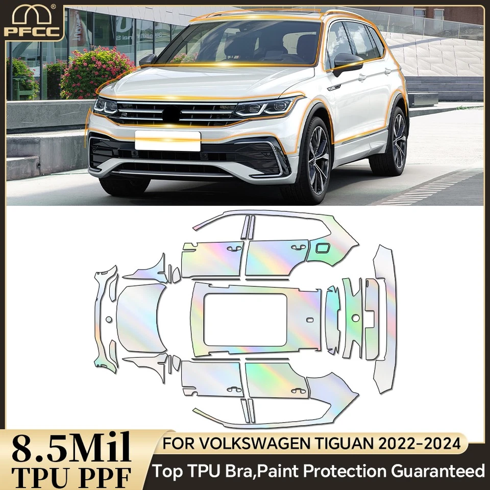 For Volkswagen Tiguan 2022-2024 Full Car PreCut Paint Protection Gloss PPF TPU - Image 1 of 4