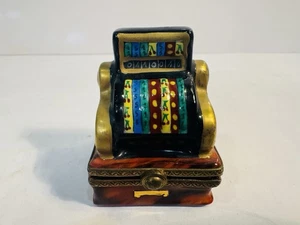 Limoges France Hand Painted Trinket Box Casino Slot Machine - Picture 1 of 4