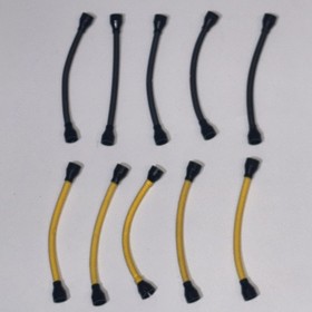 LEGO Lot Of 10 73590c01b  Flexible 8.5L Hose with Tabless Ends Black Yellow 6941