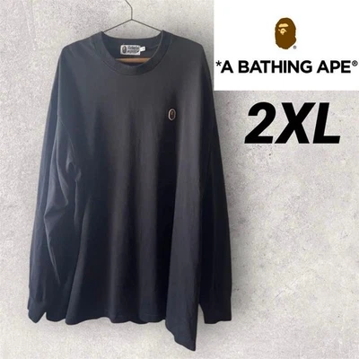 A Bathing Ape BAPE Long Sleeve T-Shirt 2XL Black Near Mint Embroidery - Image 1 of 4