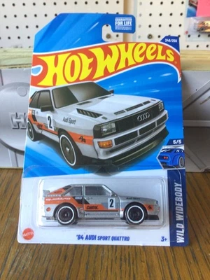 Hot Wheels Wild широкофюзеляжная модель 84 года Audi Sport Quattro Treasure Hunt TH Flea Bite Edge - Изображение 1 из 4