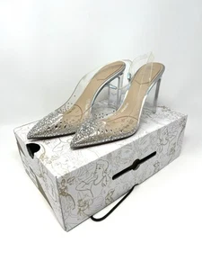 Ciabatta donna Aldo x Disney taglia 7,5 vetro trasparente Cenerentola punta pompa - Foto 1 di 15