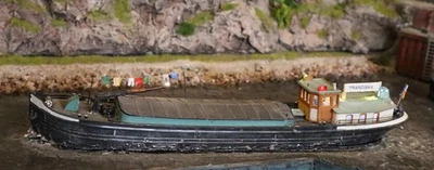 H0 HO Artitec 50 104 Rheinkahn Binnenschiff aus Resin mit LED Beleuchtung - Bild 1 von 4