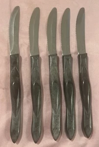 5-Cutco 1759 JE Table Serrated Steak Knives, Gray Handle 8 3/8" Nice READ - Picture 1 of 23