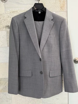 Traje ajustado Express para hombre gris, talla 40R chaqueta y pantalón 34x32 Foto 1 de 2