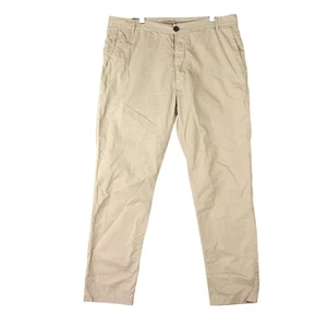 Pantalones chinos AllSaints Spitalfields pierna recta para hombre W34" L29" beige algodón usados en excelente estado - Imagen 1 de 13