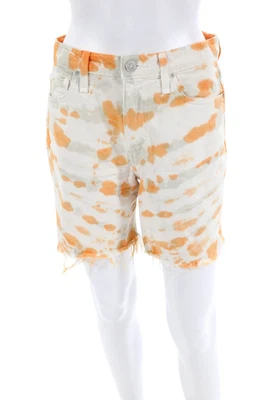 Hudson Womens Cotton Zip Button Tie Dye Casual Shorts Orange Size EUR 27 - Image 1 of 4
