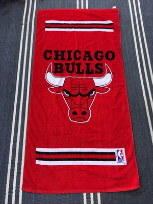 Toalla de playa vintage publicitaria Chicago Bulls NBA 30x58 etiqueta Jay Franco ¡COMO NUEVA! Foto 1 de 4