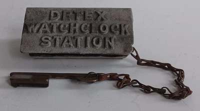 Reloj DETEX Original De Colección Estación de Guardia de Seguridad con Llavero y Cadena Adjuntos Foto 1 de 4