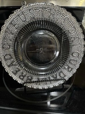 Vintage “Give Us This Day Our Daily Bread” EAPG PLATE/LOW BOWL w/Wheat Sheaf - Image 1 of 4