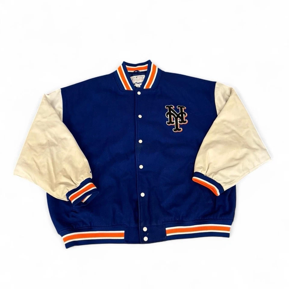 Vintage Majestic New York Mets Wool Embroidered Varsity Jacket Men's 4XL - Image 1 of 4