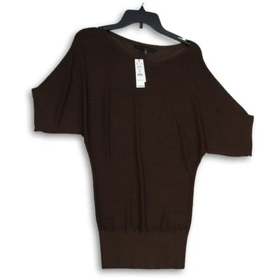 NWT White House Black Market Womens Brown Round Neck Dolman Sleeve Pullover Sz S - Image 1 of 4