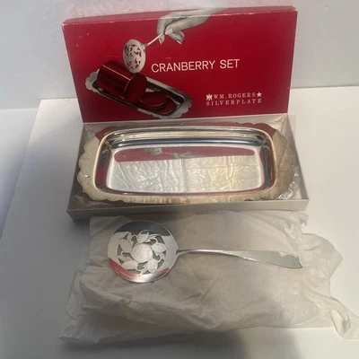 Mundial vintage. Juego de cuchara de arándano plato de plata Rogers en caja original EE. UU. Foto 1 de 4