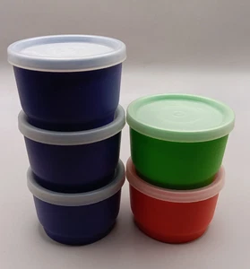 Lote de 5 tazas y tapas de aperitivos Tupperware vintage - Imagen 1 de 10