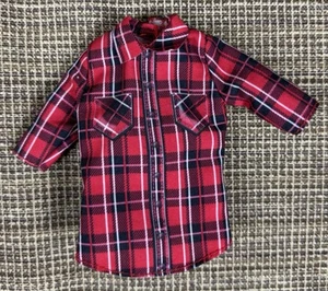 Barbie Camping Fun Puppe Shirt Oberteil rot kariert 3/4 Langarm Bauer 2016 FDB44 - Bild 1 von 2