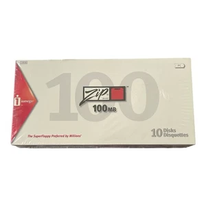 Iomega New Zip Disk 100MB Factory Sealed Pack of 10 NEW SEALED MINT A - Afbeelding 1 van 3
