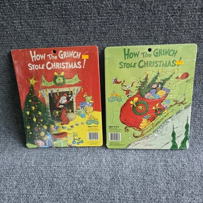 How the Grinch Stole Christmas Random House Puzzle Lot New Vintage 1985 USA - Image 1 of 4