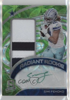 2021 Panini Spectra Neon Green Prizm /35 Simi Fehoko #RRS-SF RPA Patch Auto RC - Image 1 of 2