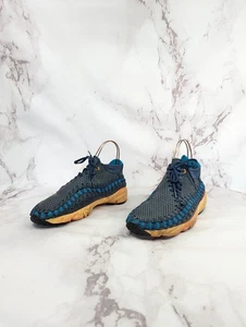 Nike Air Footscape Mens 10 Shoes Desert Chukka Blue Orange Sneaker Woven  - Picture 1 of 10