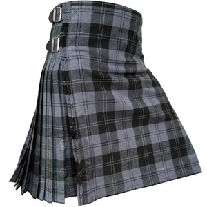 Erskine Grey Tartan Kilt – 8 Yard Traditional Scottish Highland Kilt for Sale - Picture 1 of 9